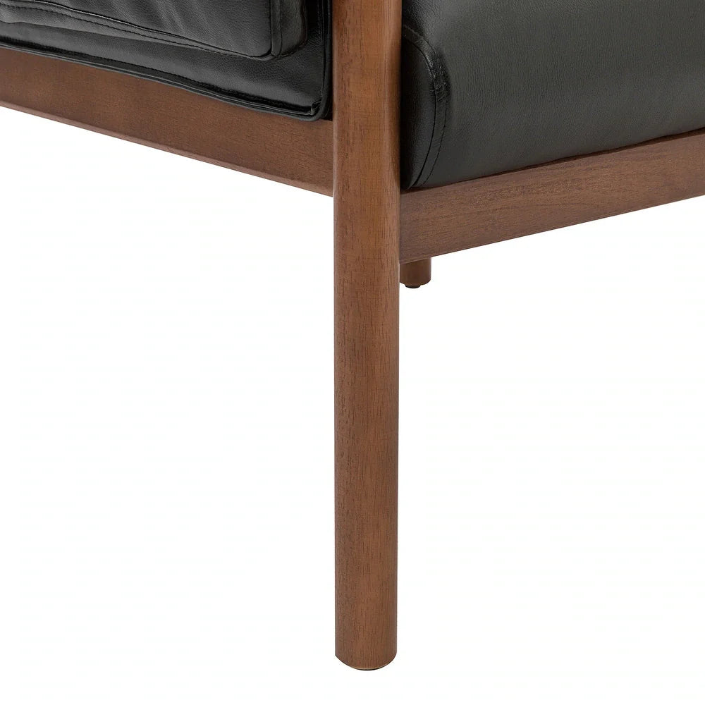 Tiago Comfy Glossy Living Room Armchair with Solid Wood Base Set of 2