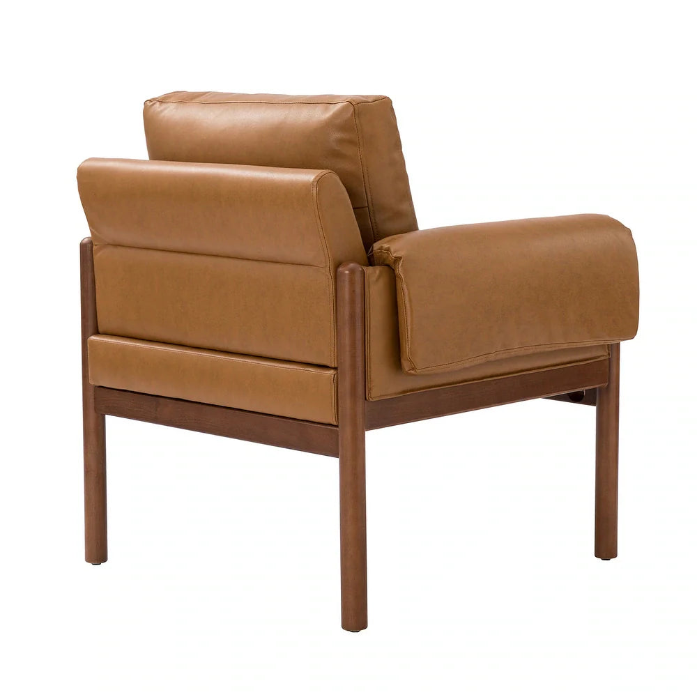 Tiago Comfy Glossy Living Room Armchair with Solid Wood Base Set of 2