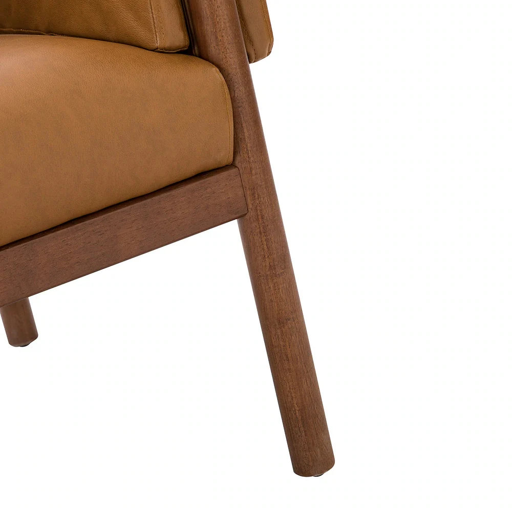 Tiago Comfy Glossy Living Room Armchair with Solid Wood Base Set of 2