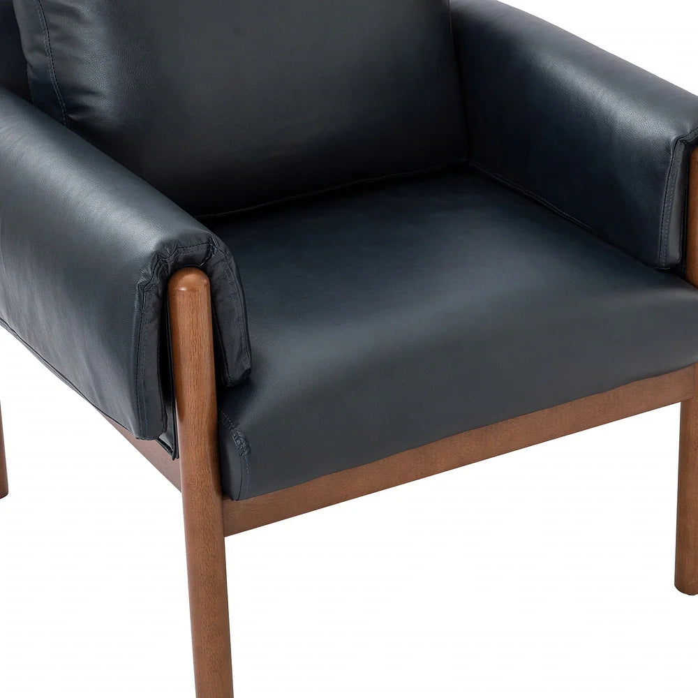 Tiago Comfy Glossy Living Room Armchair with Solid Wood Base Set of 2