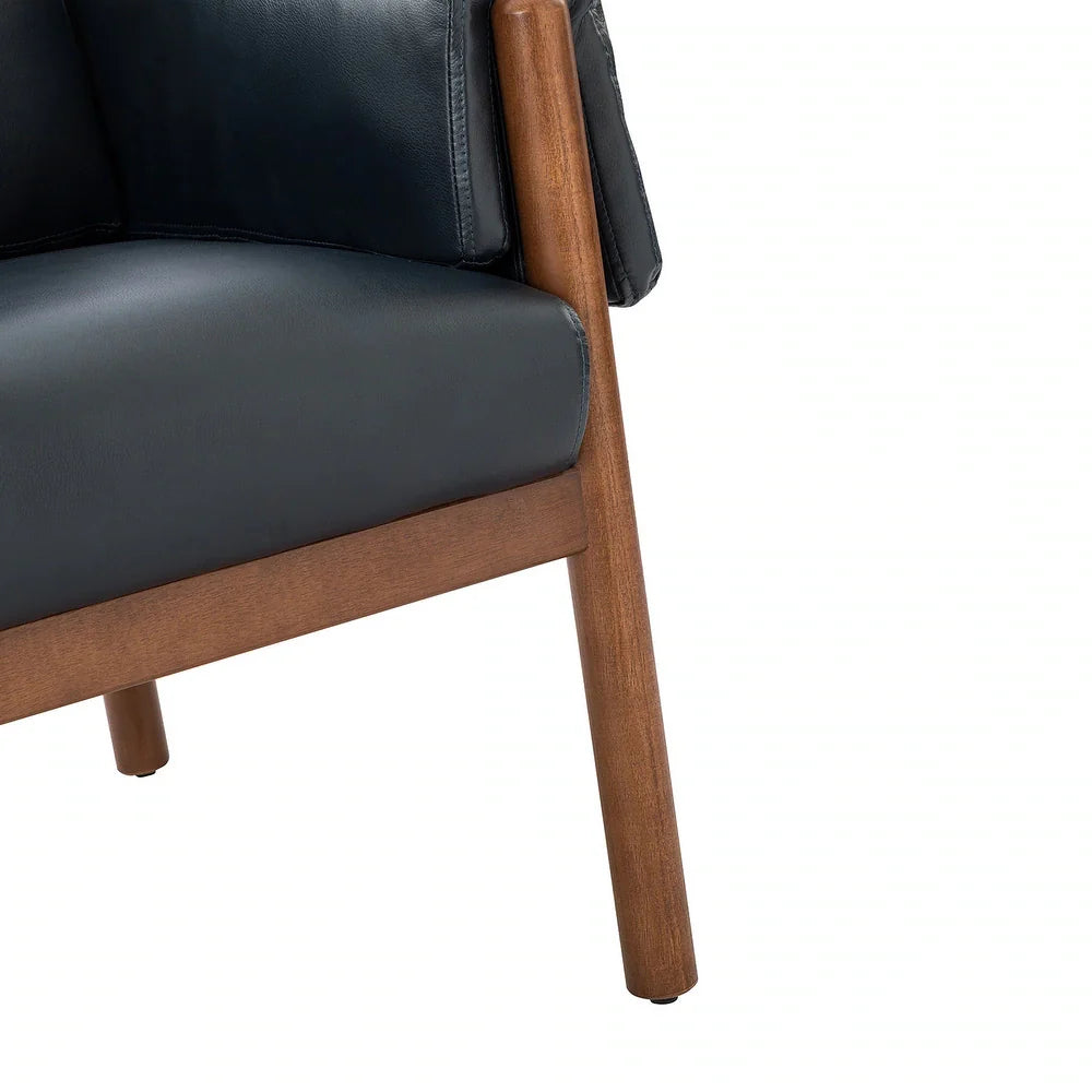 Tiago Comfy Glossy Living Room Armchair with Solid Wood Base Set of 2