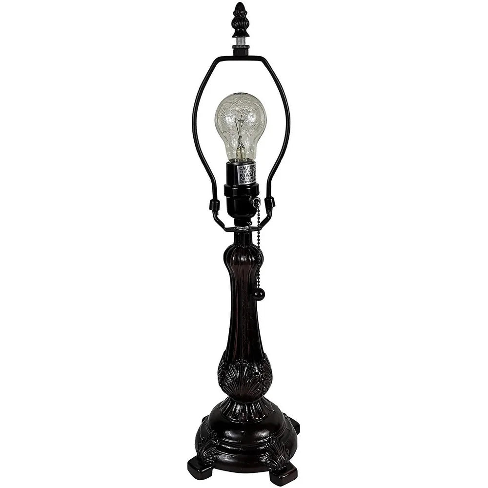 Tiffany Style Table Lamp 19" Tall Stained Glass White Floral Decor Nightstand Bedroom Handmade Gift Amora Lighting