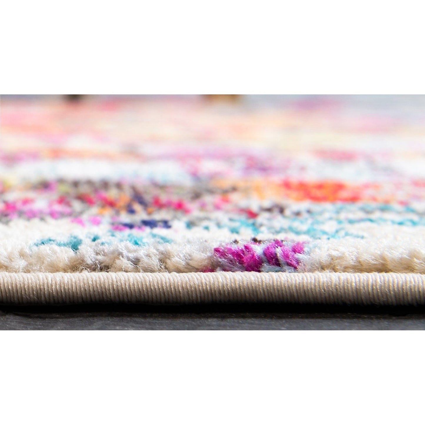 Distressed Ivory Multi-color Soft Area Rug