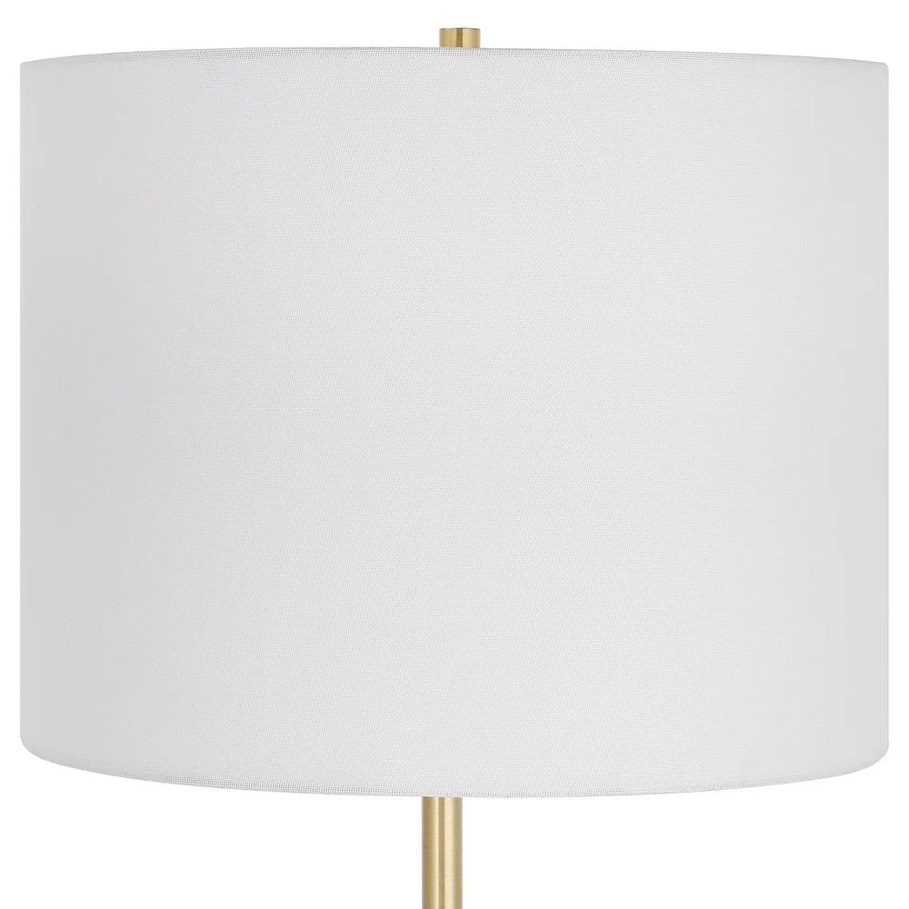 Uttermost Contemporary Black Table Lamp with Round Hardback Shade - 13"D x 13"W x 27.5"H