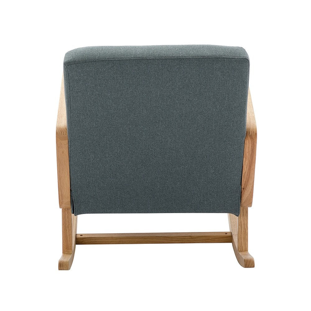Williams 25.2" Wide Modern Polyester Rocking Chair with Rattan Arms Set of 2