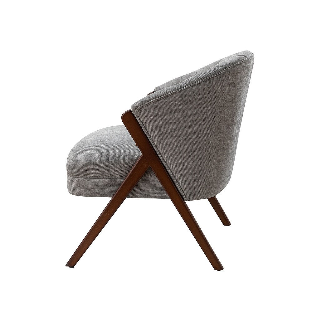 Vivian Mid-century Barrel Chair with a Scalloped Back