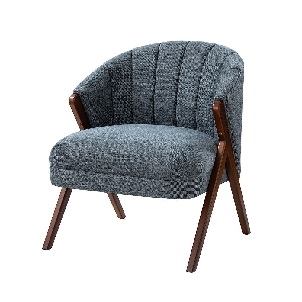 Vivian Mid-century Barrel Chair with a Scalloped Back
