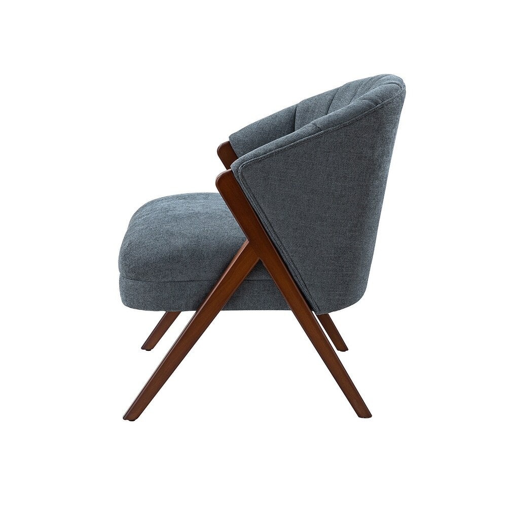 Vivian Mid-century Barrel Chair with a Scalloped Back