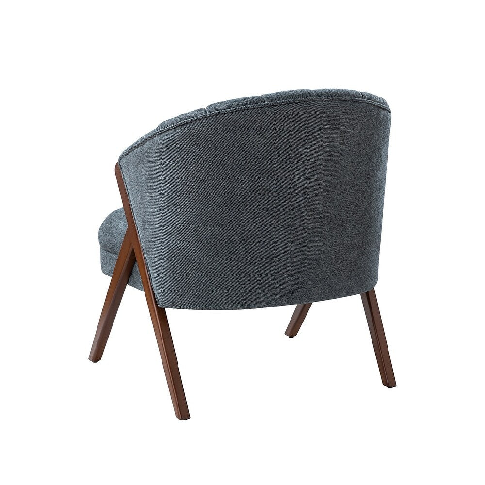 Vivian Mid-century Barrel Chair with a Scalloped Back