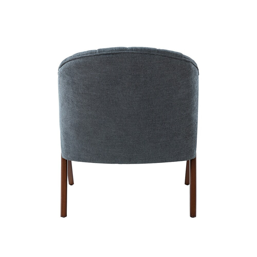 Vivian Mid-century Barrel Chair with a Scalloped Back