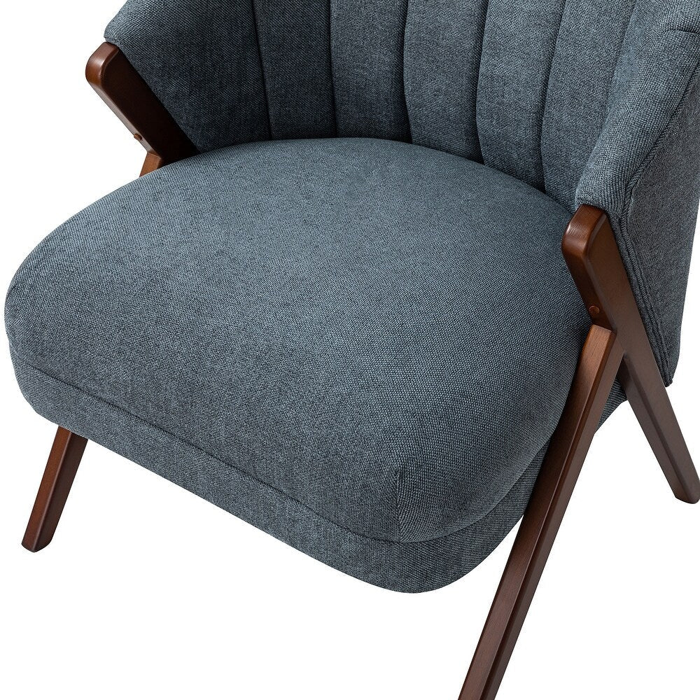 Vivian Mid-century Barrel Chair with a Scalloped Back