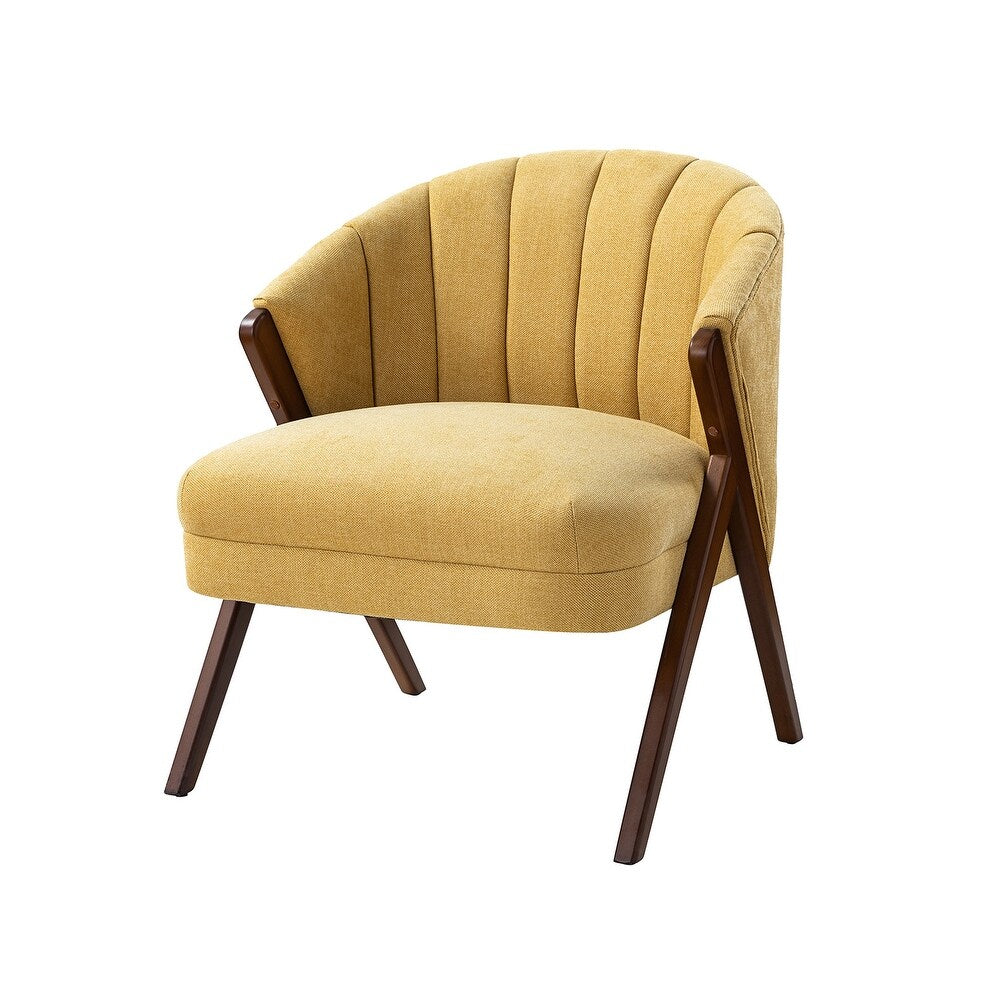 Vivian Mid-century Barrel Chair with a Scalloped Back
