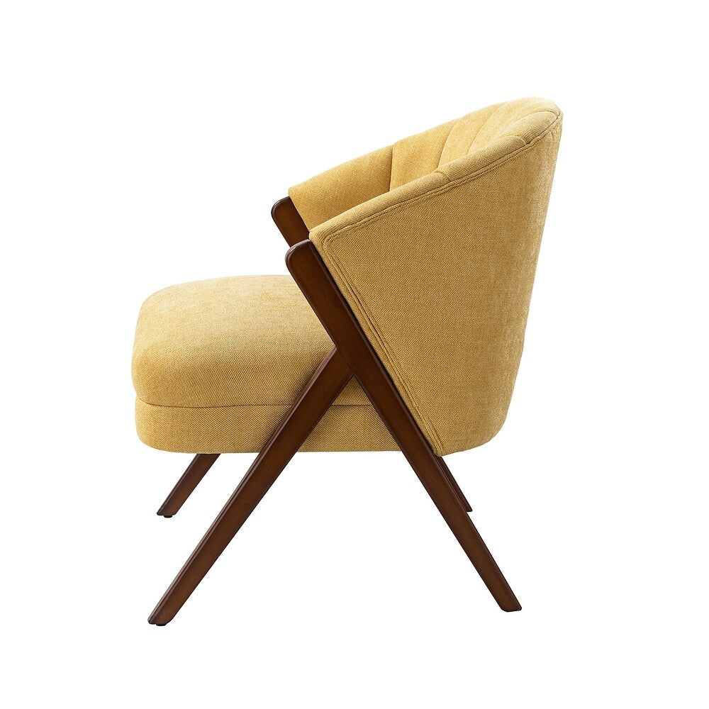 Vivian Mid-century Barrel Chair with a Scalloped Back