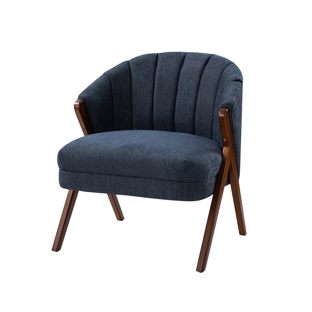 Vivian Mid-century Barrel Chair with a Scalloped Back