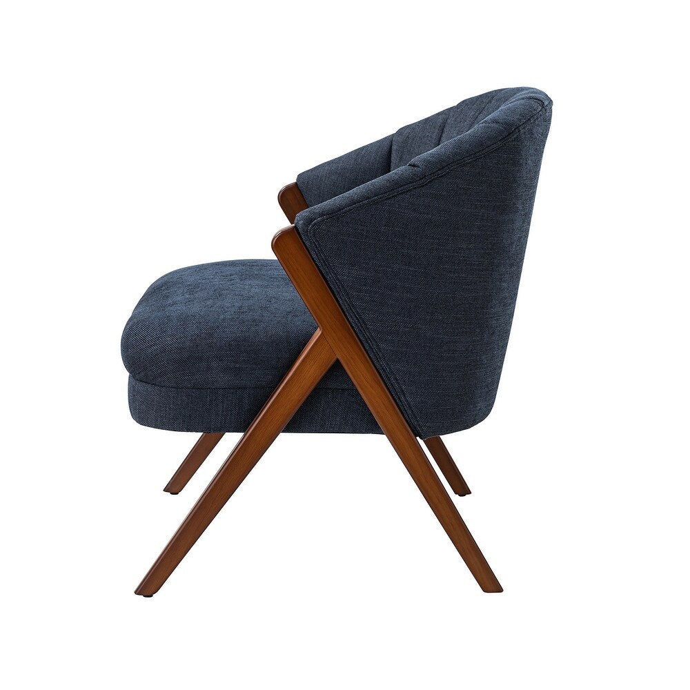 Vivian Mid-century Barrel Chair with a Scalloped Back