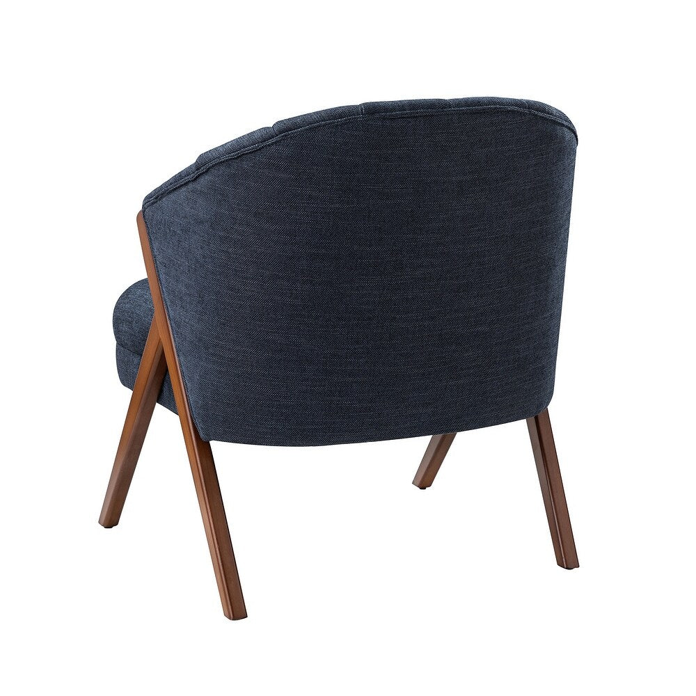 Vivian Mid-century Barrel Chair with a Scalloped Back
