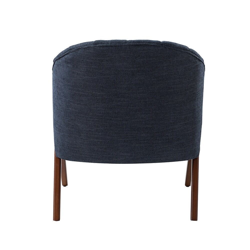 Vivian Mid-century Barrel Chair with a Scalloped Back