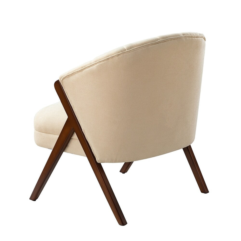 Vivian Mid-century Barrel Chair with a Scalloped Back