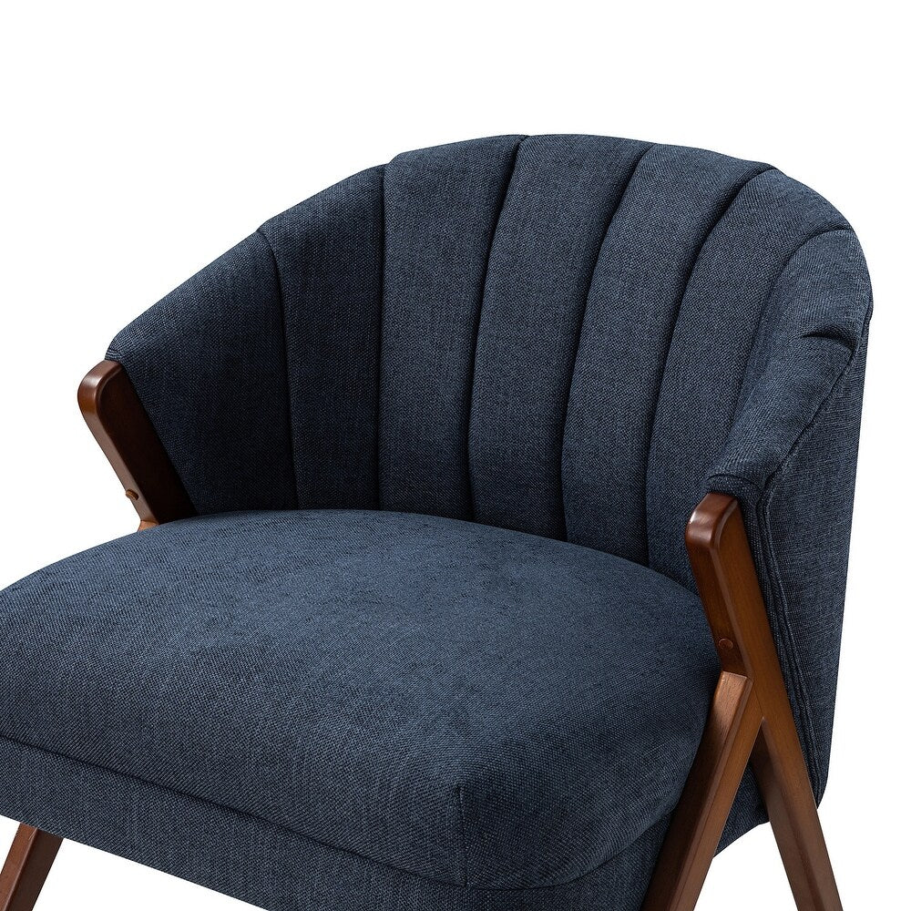 Vivian Mid-century Barrel Chair with a Scalloped Back