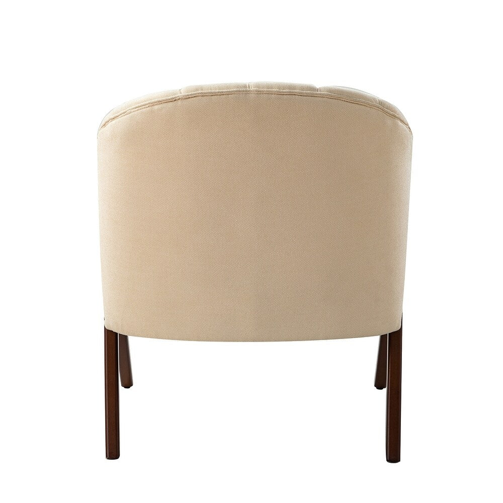 Vivian Mid-century Barrel Chair with a Scalloped Back