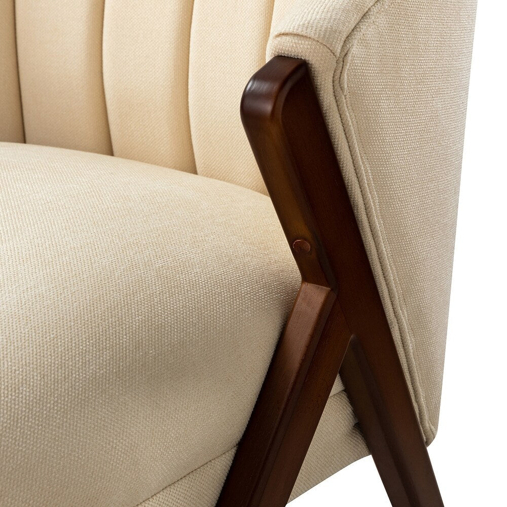 Vivian Mid-century Barrel Chair with a Scalloped Back