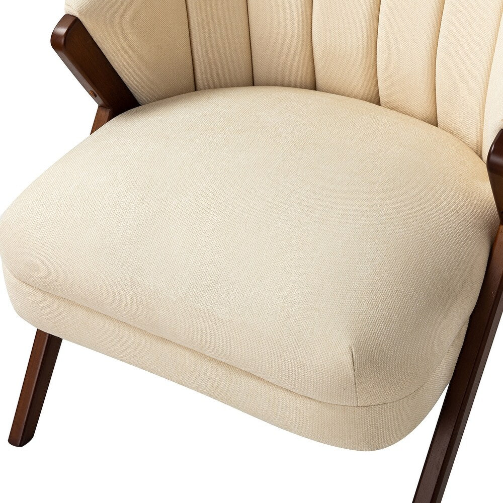 Vivian Mid-century Barrel Chair with a Scalloped Back