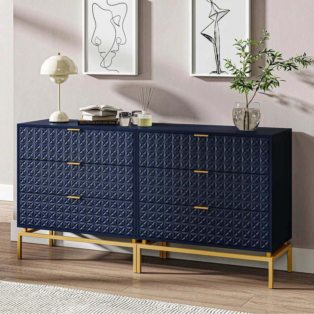 Volkard 31" Mid-century Storage Cabinet with a Metal Base Set of 2