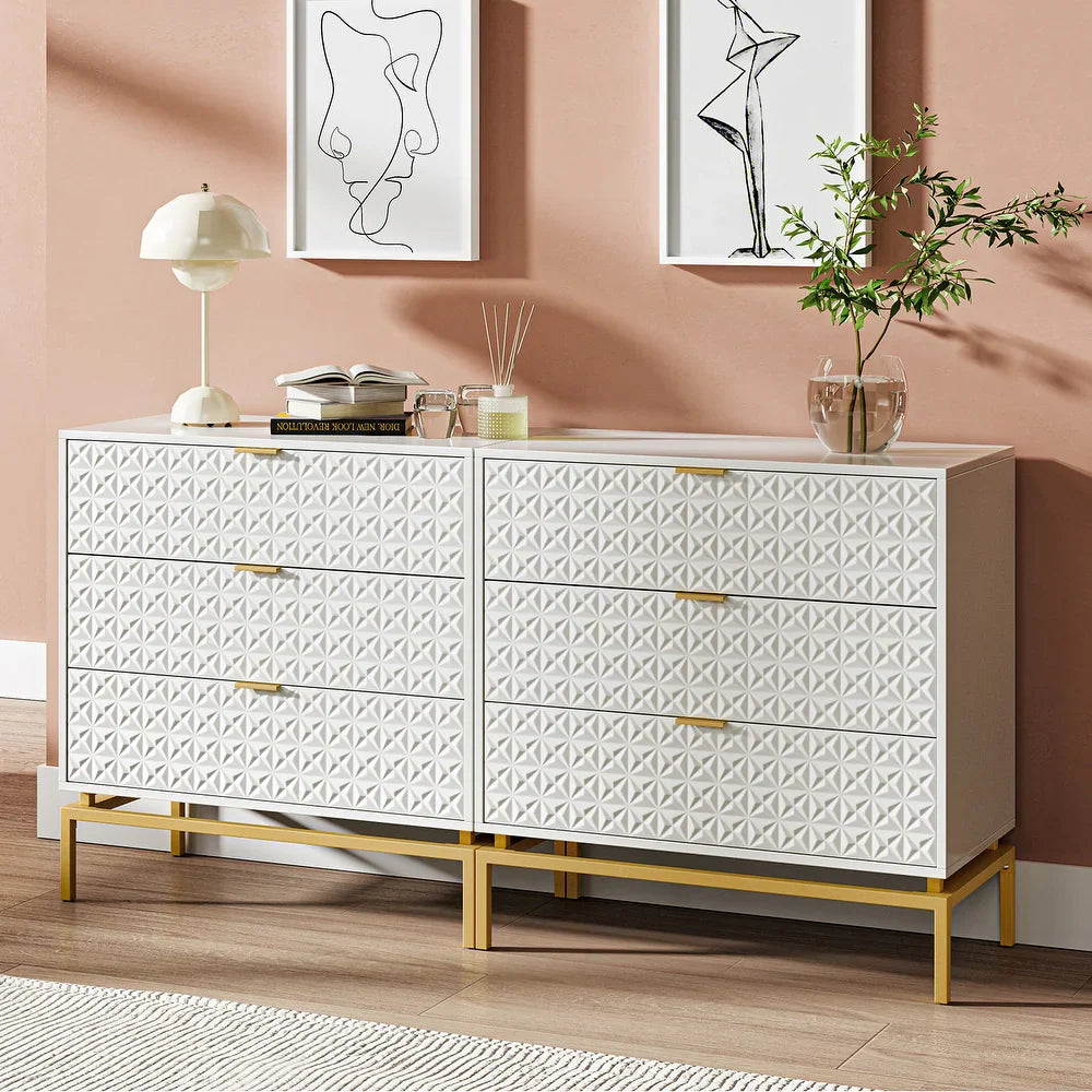 Volkard 31" Mid-century Storage Cabinet with a Metal Base Set of 2