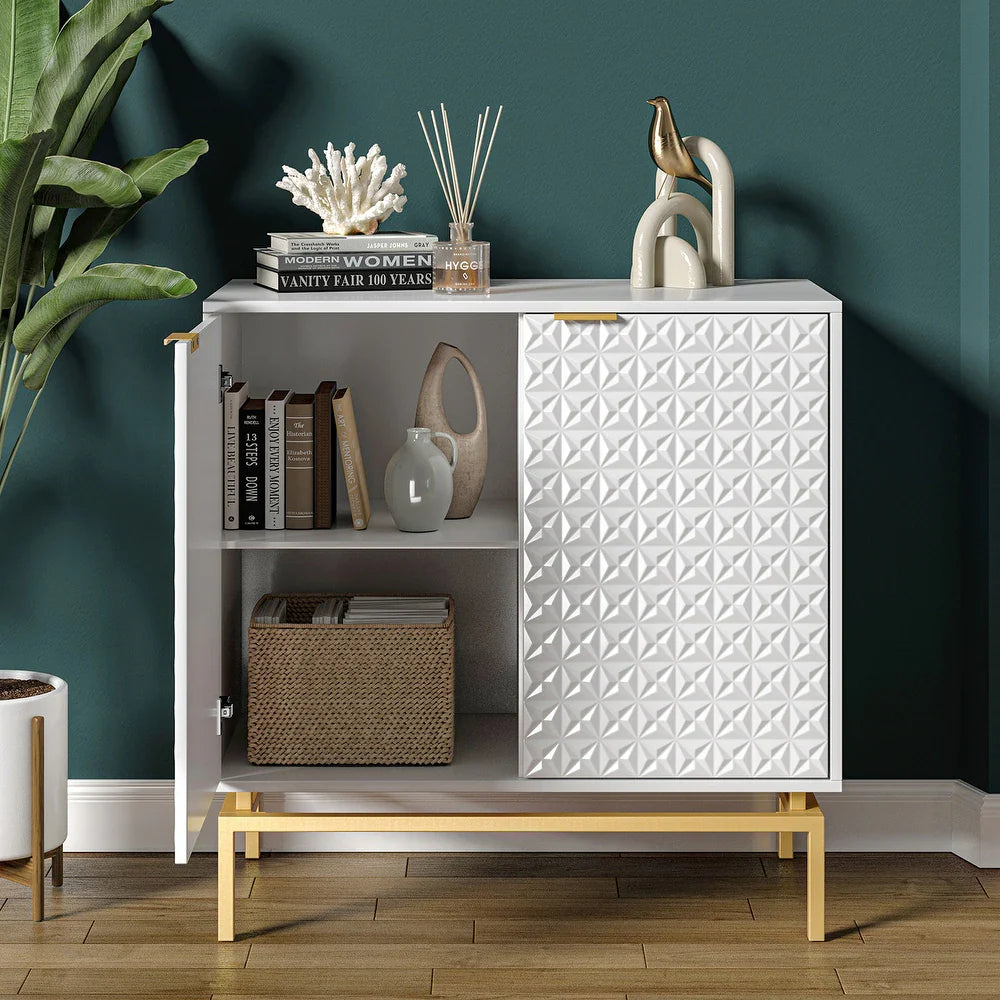 Volkard 32" Mid-century Storage Cabinet with Metal Hardware