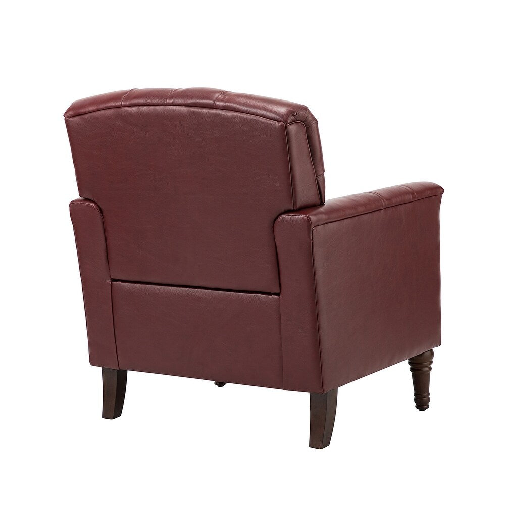 Wemer Transitional Genuine Leather Armchair with Button Tufted Back Set of 2