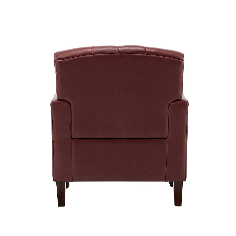 Wemer Transitional Genuine Leather Armchair with Button Tufted Back Set of 2