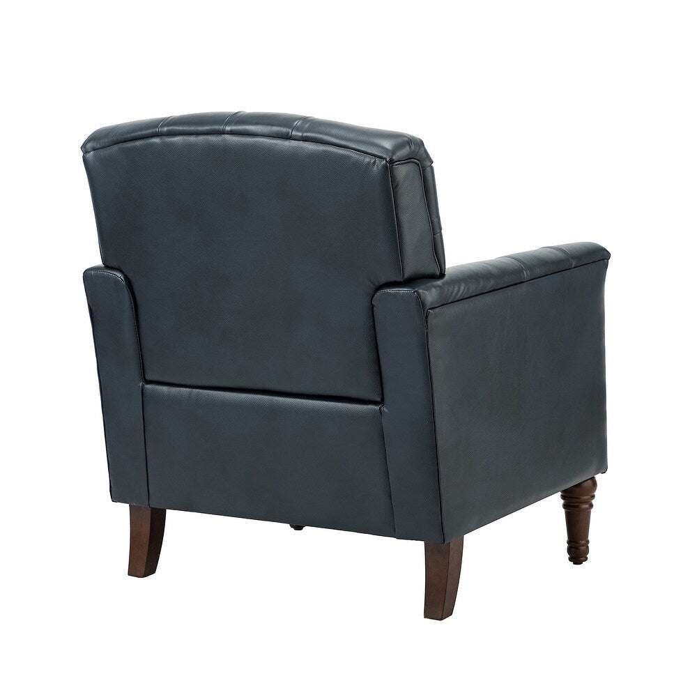 Wemer Transitional Genuine Leather Armchair with Button Tufted Back Set of 2