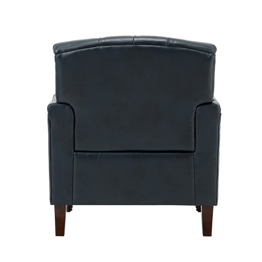 Wemer Transitional Genuine Leather Armchair with Button Tufted Back Set of 2