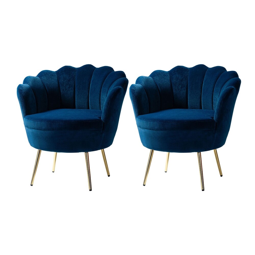 Xabier Cute Modern Upholstered Barrel Accent Chair with Tufted Set of 2