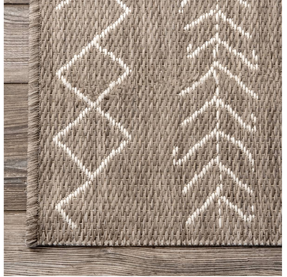 Moroccan Tribal Accent Light Brown Indoor/Outdoor Area Rugs - Durable/Easy Maintenance