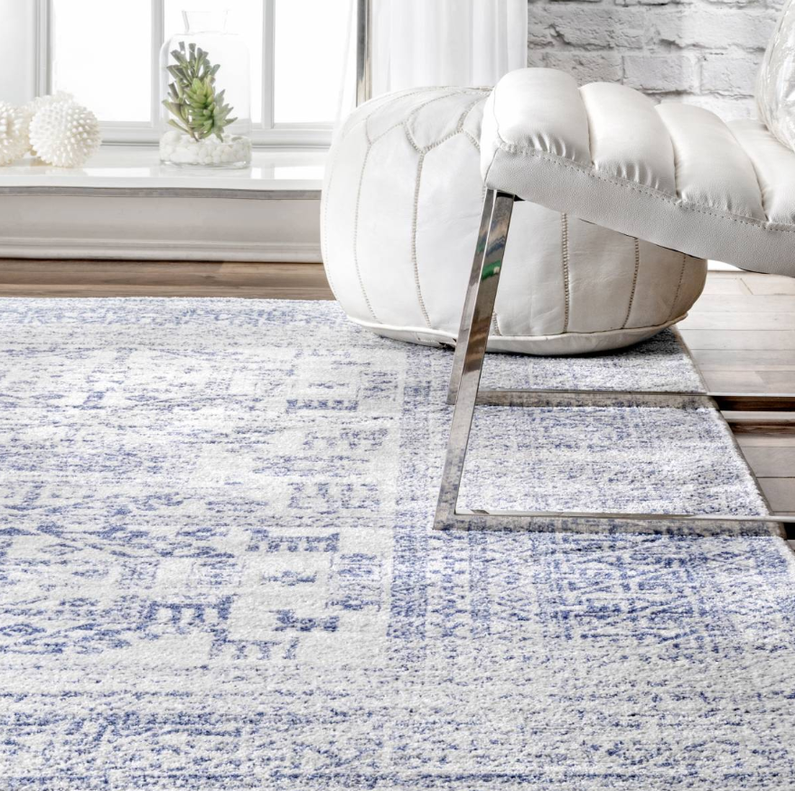 Light Blue Bohemian Pattern Soft Area Rugs