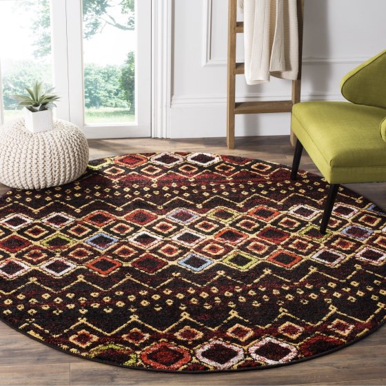 Black/Multi-Color Area Rug