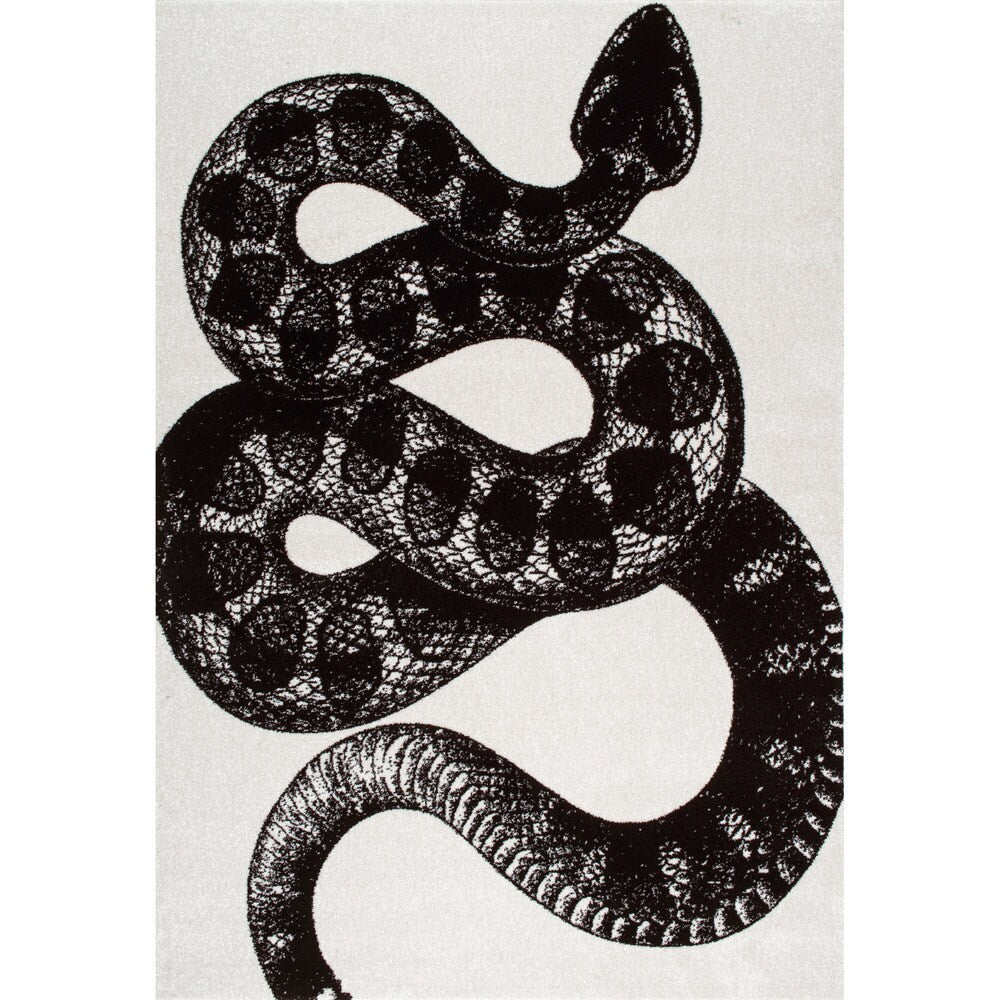 Black and White Serpent Soft Area Rugs
