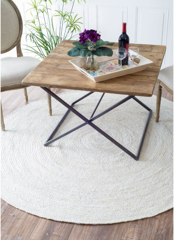 Handmade Braided Off-white Jute Area Rugs