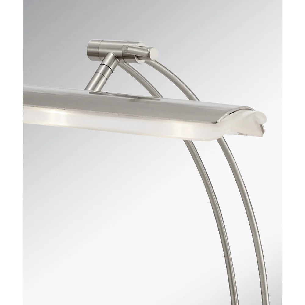 HomeRoots 15" X 9-19" X 13" - 19" Brushed steel Metal LED Desk Lamp - 19 x 15 x 19