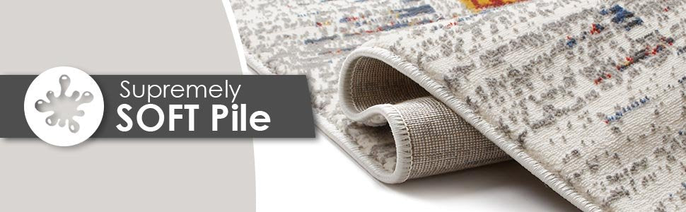 Modern Floral Persian Design Red Blue Area Rug