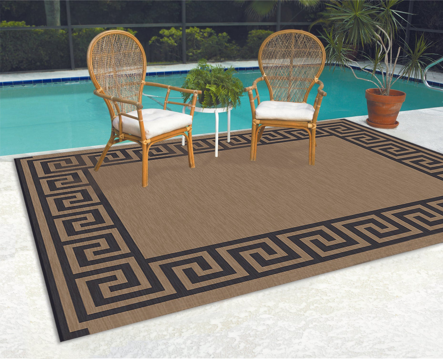 Reversible Indoor/Outdoor Rug/Mat With Carry Strap - 9 x 12 Size