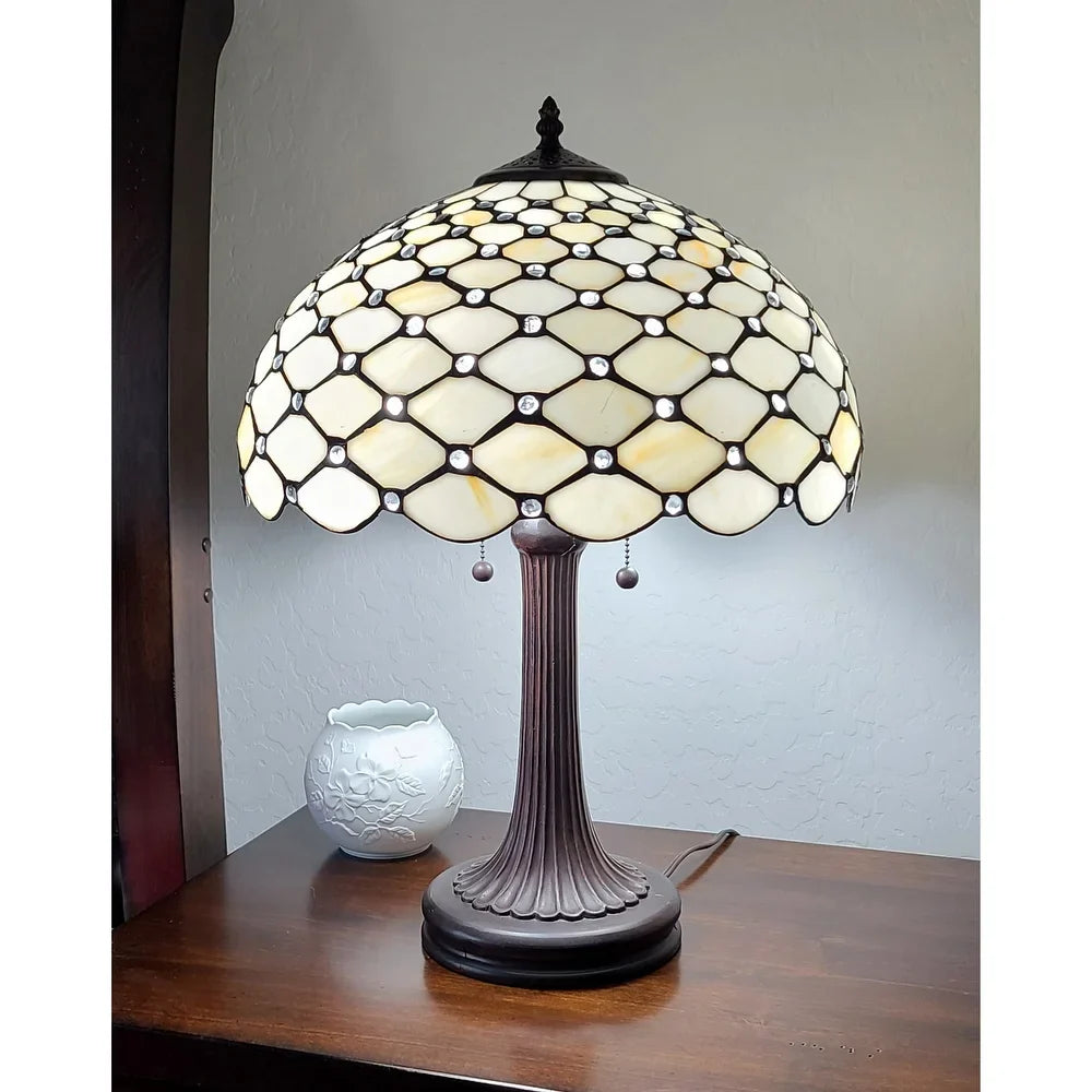 Tiffany Style Chandelle Table Lamp 25" AM1041TL16B Amora Lighting