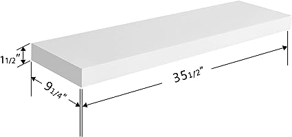 9.25" Deep White Floating Shelves 2 Pack, 36" L