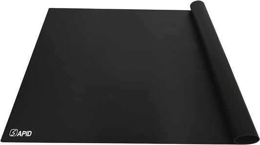 Thick Washable Heat Resistant Extra Large Silicone Mat 36" x 24"  Black, Sapid