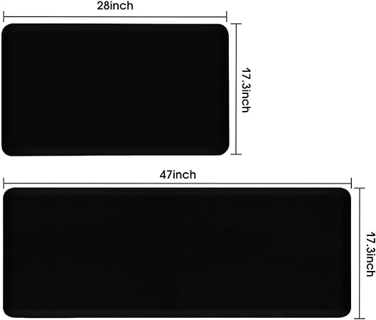 Anti Fatigue Ergonomic Cushioned Ultimate Comfort | [2PCS] 17.3" x 28"Kitchen Floor mats