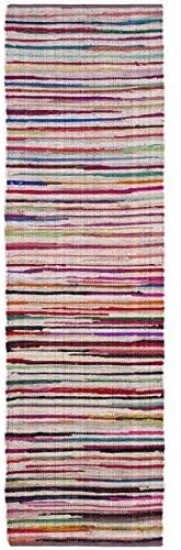 Hand-Woven Ivory and Multi Flatweave Cotton Area Rug