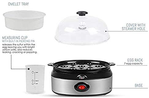 2 in 1 Electric Rapid Stainless 14 Egg Cooker/Steamer Auto Shut Off