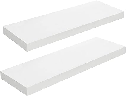 Set of 2, 15.7 Inch Hanging Shelf with Invisible Brackets