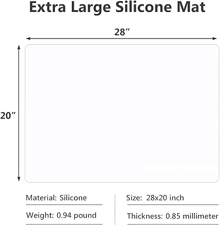 Large Silicone Countertop Protector 25" by 17", Nonskid Heat Resistant Desk Saver Pad, Multipurpose Mat,